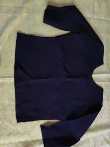 Black Kurta with Red &amp; White Embroidery