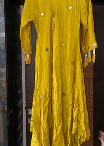 pure modal silk Mirror Work Kurta with pa