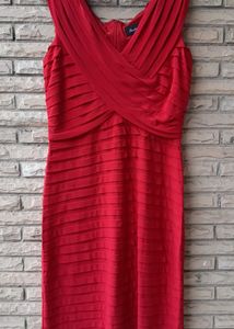 Stunning Red Ruffled Sheath Dress