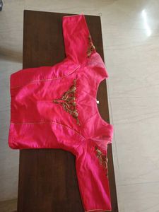 Designer Pink Embroidered Blouse