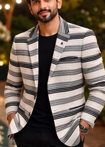 last price Striped Suit Blazer