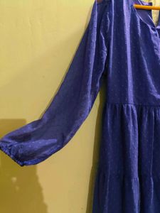 Blue Tiered Mini Dress