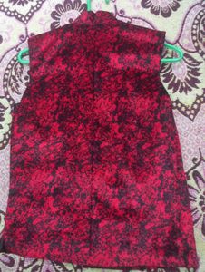 Red &amp; Black Patterned Vest