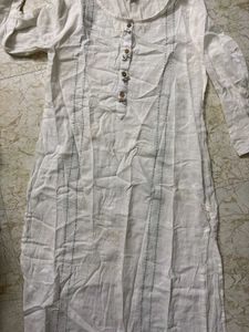 (combo dresses)White Kurta and blue fr