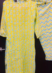 Vibrant neon green  Kurta Set