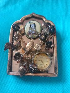 Vintage Krishna Figurine Table Clock