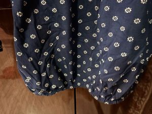 Navy Blue Printed Boho Top