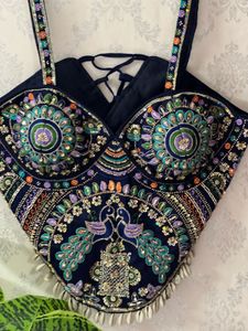 Navratri Embroidered Peacock Blouse