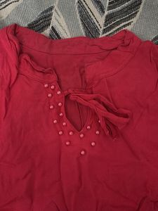 Beautiful Red Embroidered Kurta
