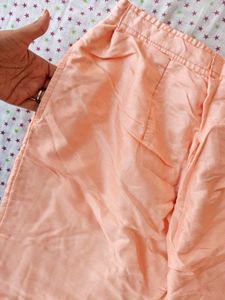 Peach Cotton Palazzo Pants