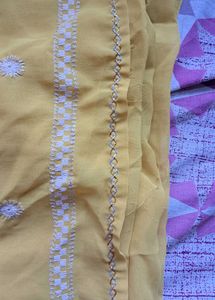 Yellow  🥻 Saree With Embroidery  Work.