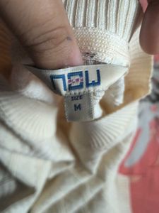 Cream Textured Knit Sweater