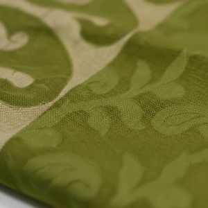 Elegant Green Saree with Paisley Border witg unsti