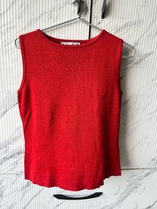 Sparkling Red Sleeveless Top