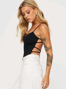 Black Spaghetti Strap Bodysuit