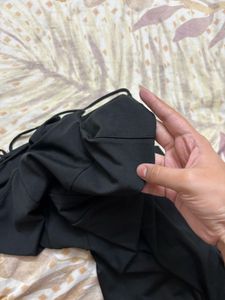 Sleek Black Spaghetti Strap Mini Dress