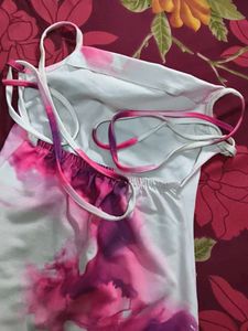 Strappy Pink Tie-Dye Mini Dress