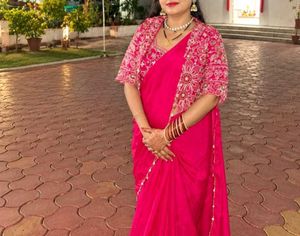 Beautiful fully stitched saree with blouse and jac