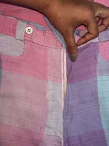 Pastel Plaid Wide Leg Pants France