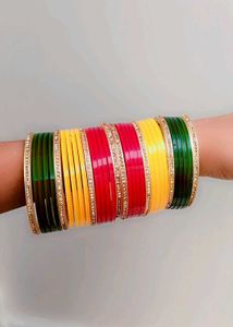 New Traditional Multicolor Plastic Bangles Set.