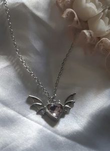 Devil Wing Heart Pendant Necklace