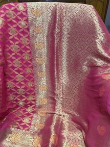 Vibrant Pink Banarasi Silk Saree