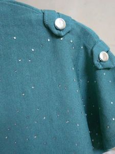 Teal Ruffled Top
