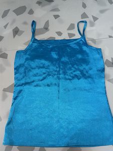 Aqua Satin Tank Top