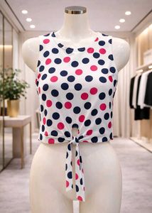 Cute Polka Dot Sleeveless Top