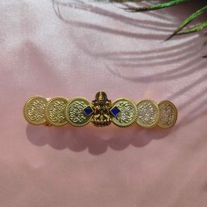 Gold-Plated Lakshmi Elephant Hair Clip