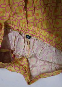 Retro Yellow Patterned Lounge Pants