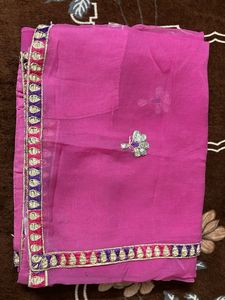 pink pure  ki saree