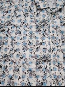 Men's Blue Floral Short Sleeve Shirt