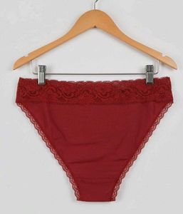 Red Lace Trim Briefs