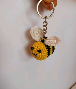 Cute Crochet Bee Keychain