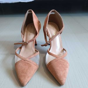 Elegant Suede & Mesh Heels
