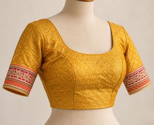 Exquisite Yellow Brocade Blouse