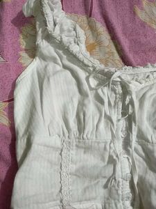 white lace trim top
