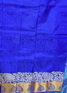 Royal Blue Saree with golden Border