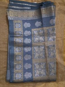 Silver Elegant  &amp; Zari Silk Saree