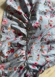Light Blue Floral Smocked Dress