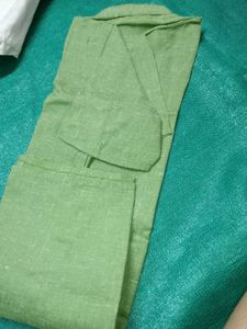 Green Linen Blend Kurta