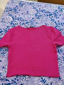 Zara Pink Cropped T-Shirt