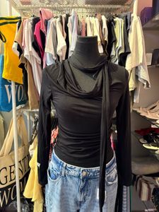 Chic Black Long Sleeve Tunic Top