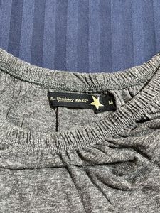 Women's Grey Off-Shoulder Top