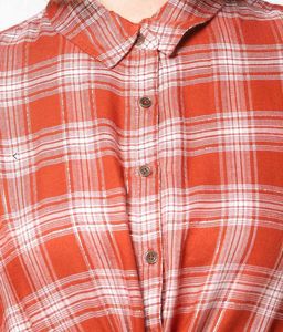 DNMX Checked Longline Shirt With Tie Up