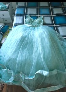 Beautiful Teal Embellished crop top lehenga
