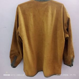 black band collar warm shirt
