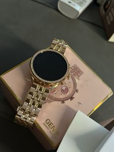 Rose Gold Smartwatch with Crystal Accents