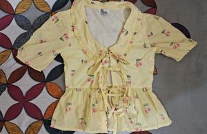 Sweet Cherry Print peterpan top